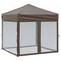 Voir la diapositive 2 : VIDAXL Tente de reception pliable avec parois Taupe 2x2 m
