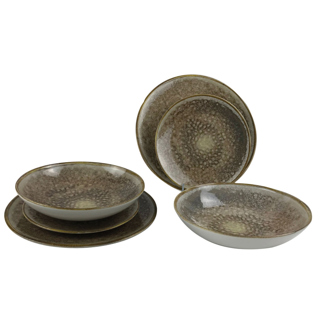 Service d'assiettes 18 pièces beige