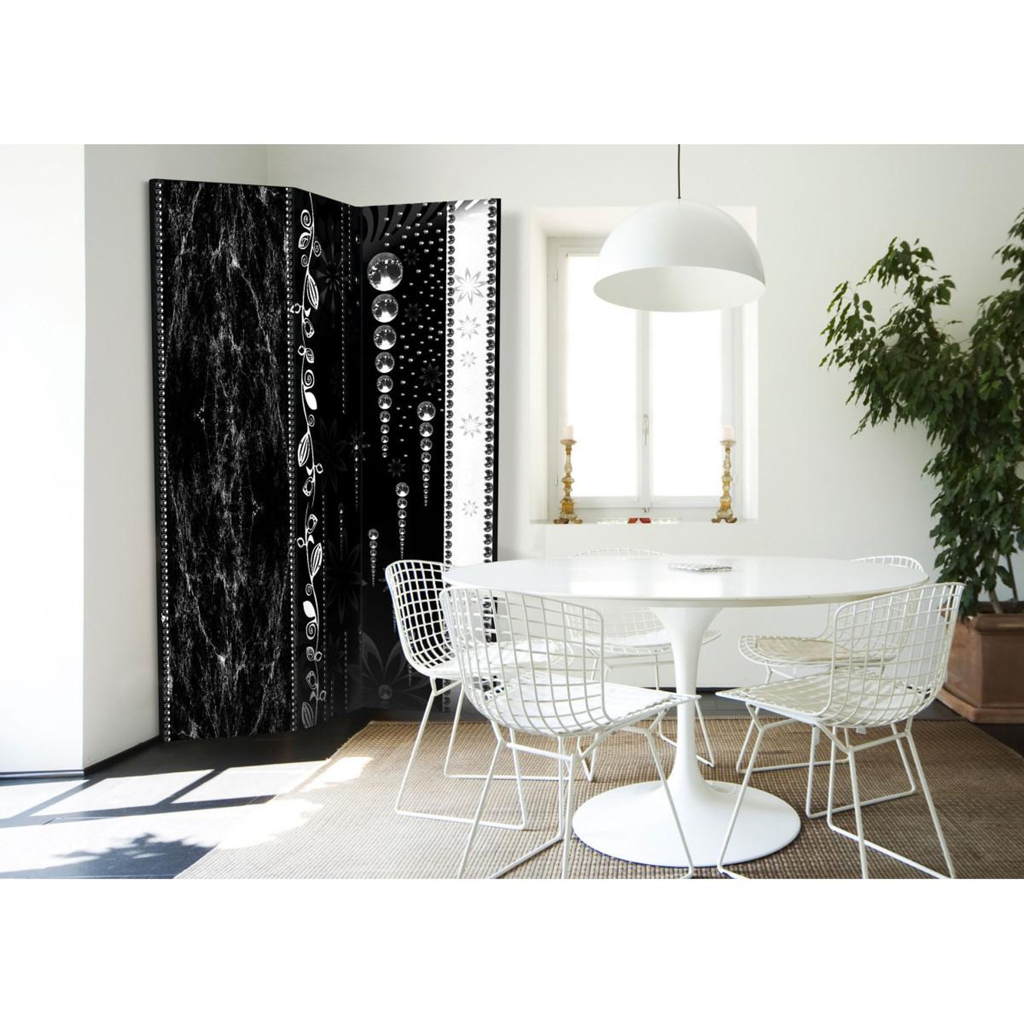 Voir la diapositive 2 : Paris Prix Paravent 3 volets  black elegance  135x172cm