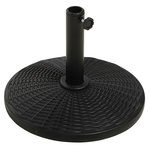 OUTSUNNY Pied de parasol rond base de lestage Ø 44 x 32 cm résine imitation rotin poids net 11 Kg noir
