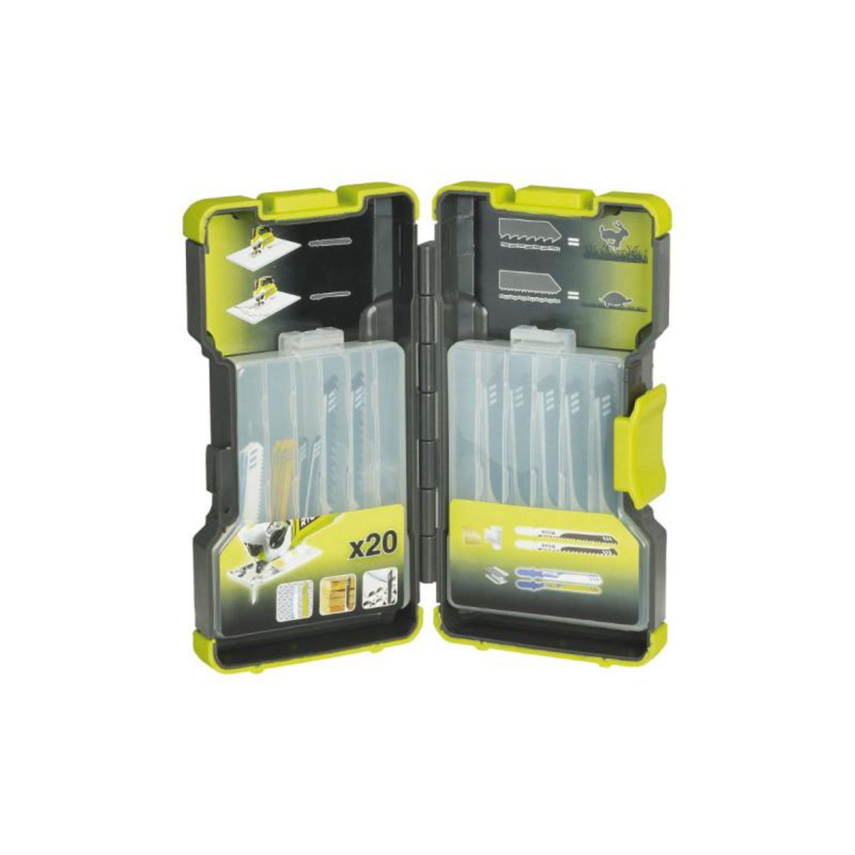 Ryobi Coffret de 20 lames scie sauteuse RYOBI One+ panachées bois et métal 75-100mm RAK20JB