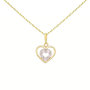 Voir la diapositive 1 : L'ATELIER D'AZUR Collier - Pendentif Or Jaune Coeur Serti de Diamants - Chaine Dorée Offerte