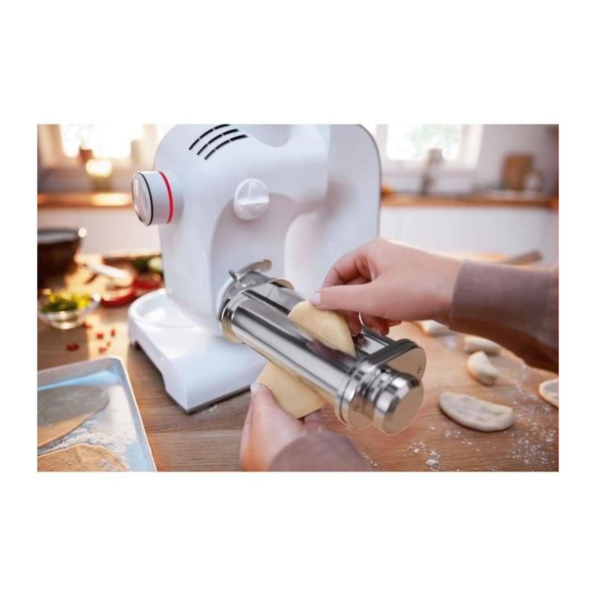 Voir la diapositive 2 : BOSCH Accessoire filiere a pâtes lasagnes en inox - BOSCH - MUZ5NV1 - Pour hachoir a viande des robots pâtissiers MUM