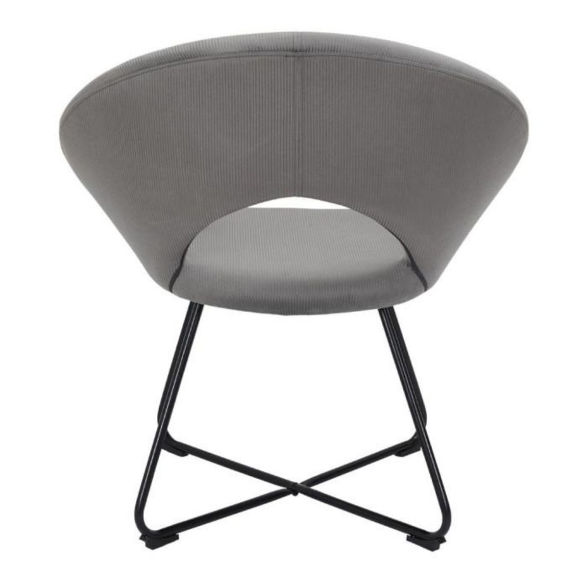 Paris Prix Fauteuil Design Velours Côtelé  Giulia  84cm Gris
