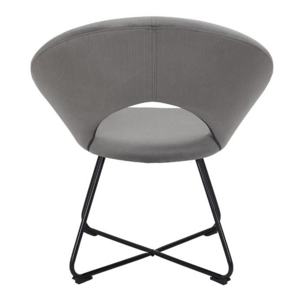 Paris Prix Fauteuil Design Velours Côtelé  Giulia  84cm Gris