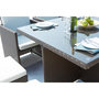 Voir la diapositive 4 : CONCEPT USINE Table et chaises 8 places encastrables résine marron-blanc MONACO