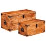 Voir la diapositive 2 : VIDAXL Coffre de rangement 2 pcs Bois de manguier brut