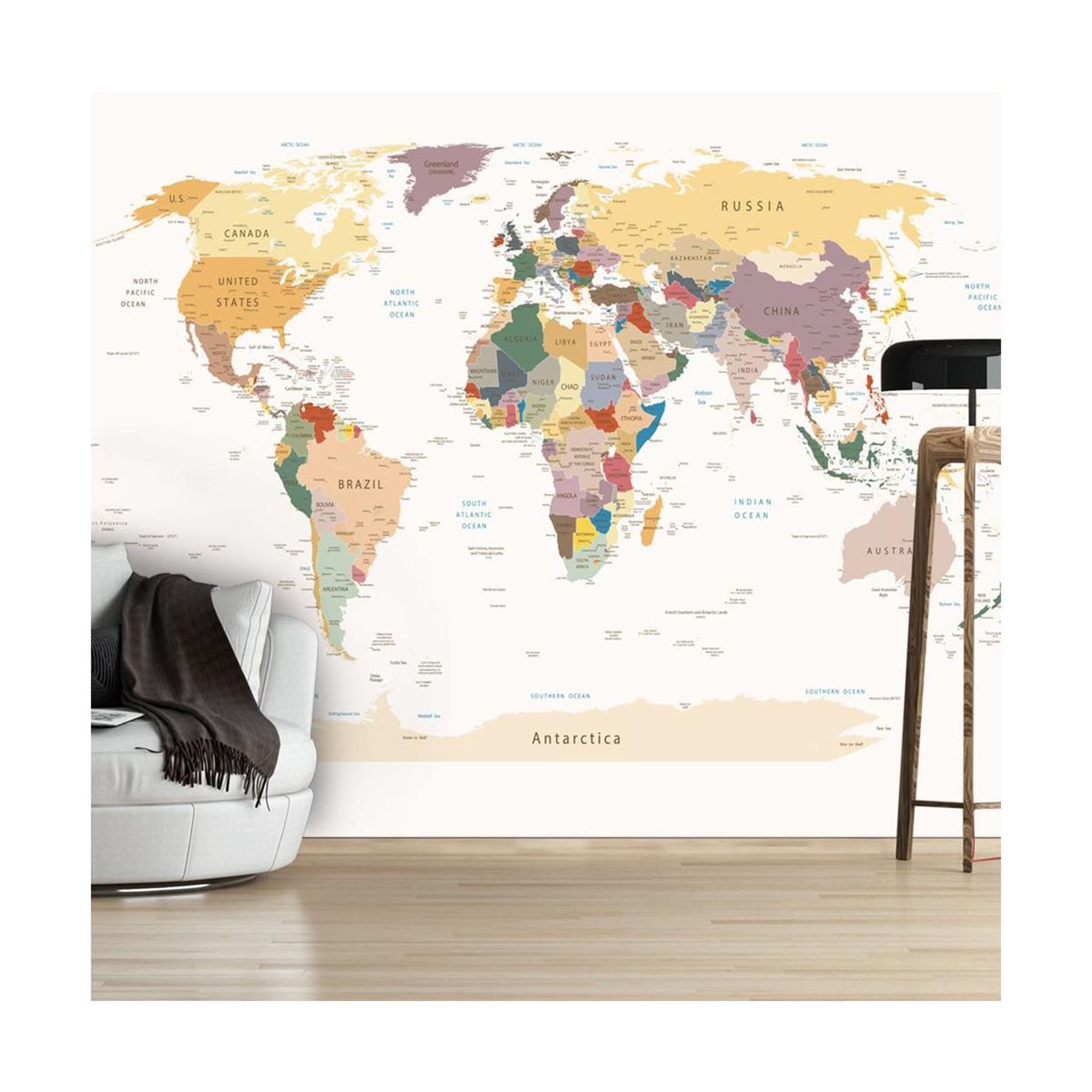 Voir la diapositive 1 : Paris Prix Papier peint  world map