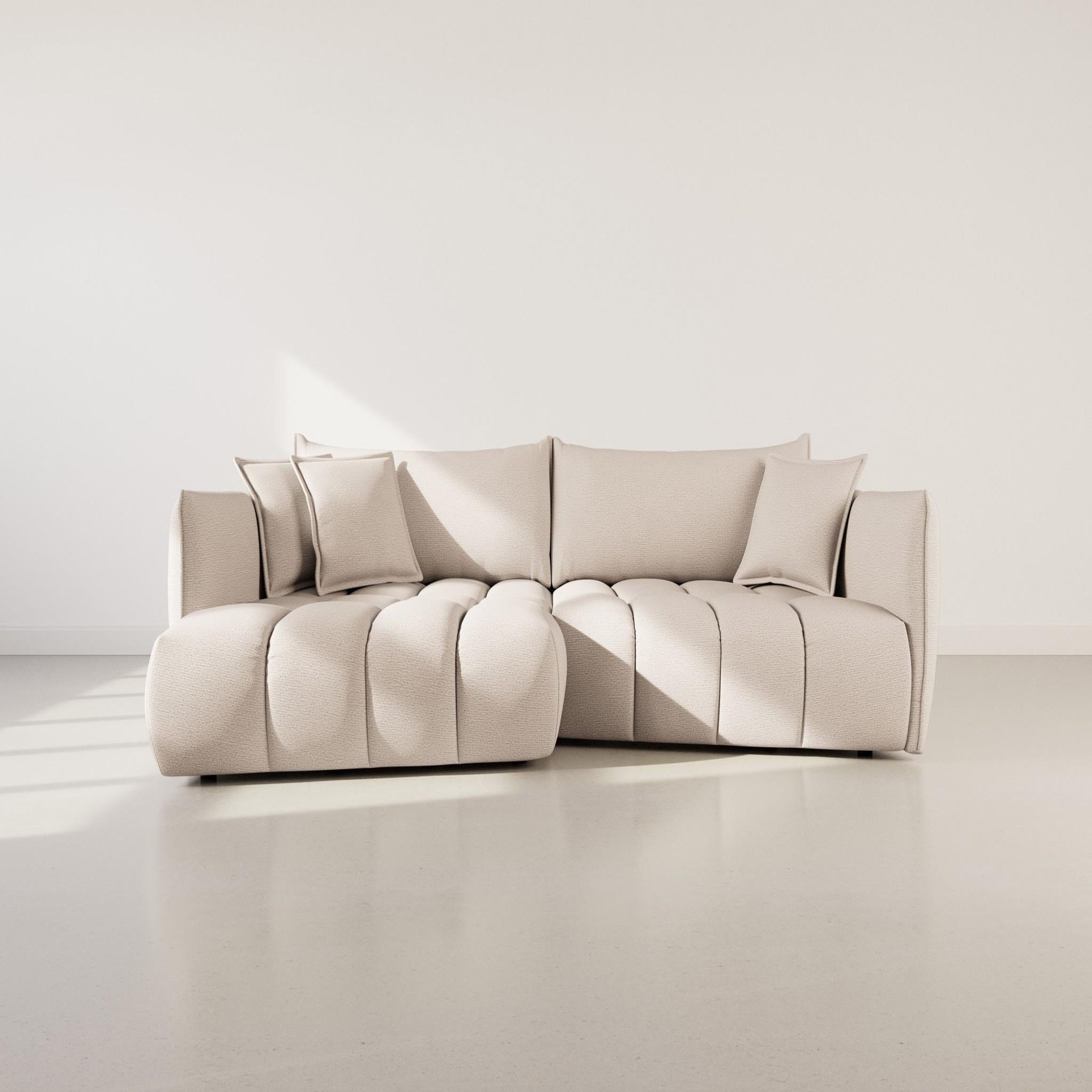 Voir la diapositive 2 : LISA DESIGN Cassiopee - canapé d'angle gauche 4 places en tissu texturé
