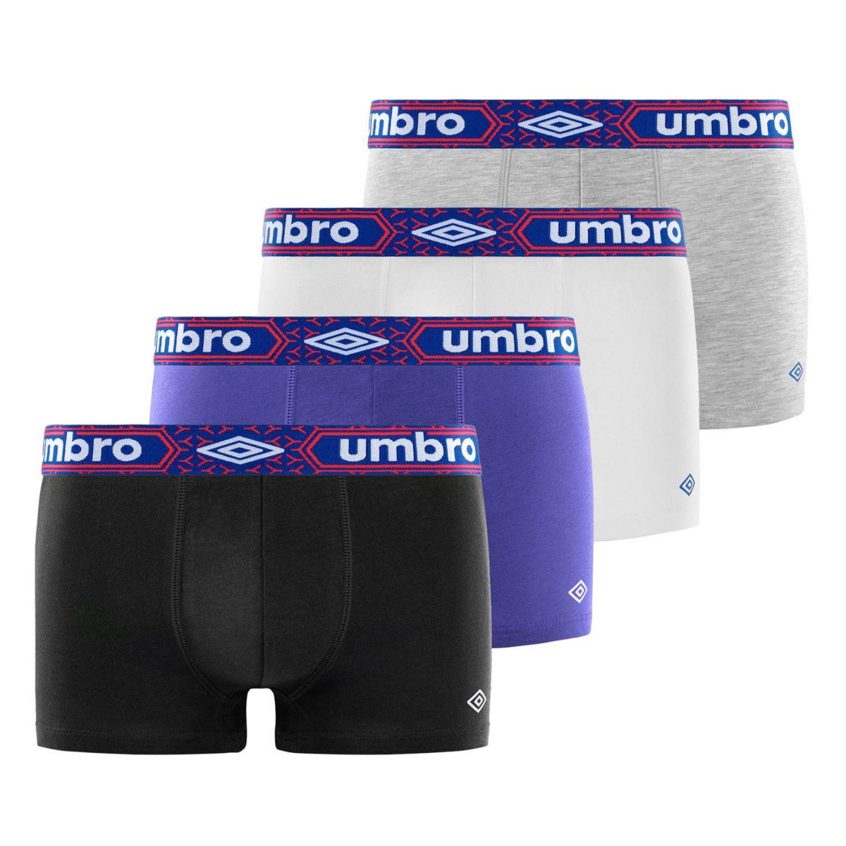 UMBRO Lot de 4 Boxers coton homme uni ceinture