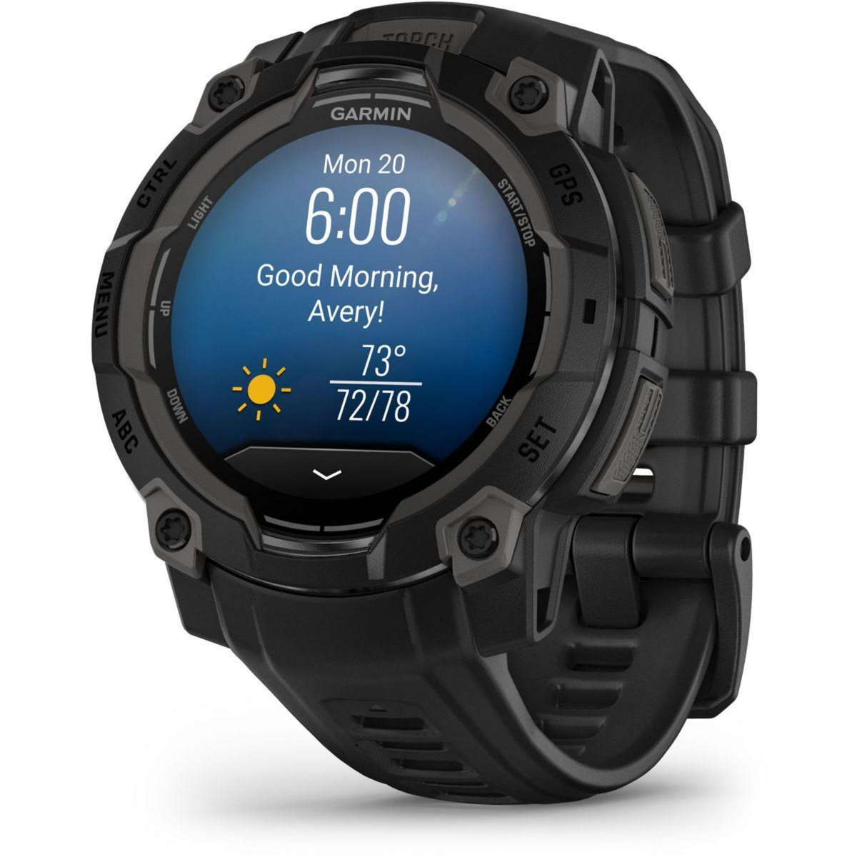 GARMIN Montre sport Instinct3 Amoled 45mm Noir Bracelet noir