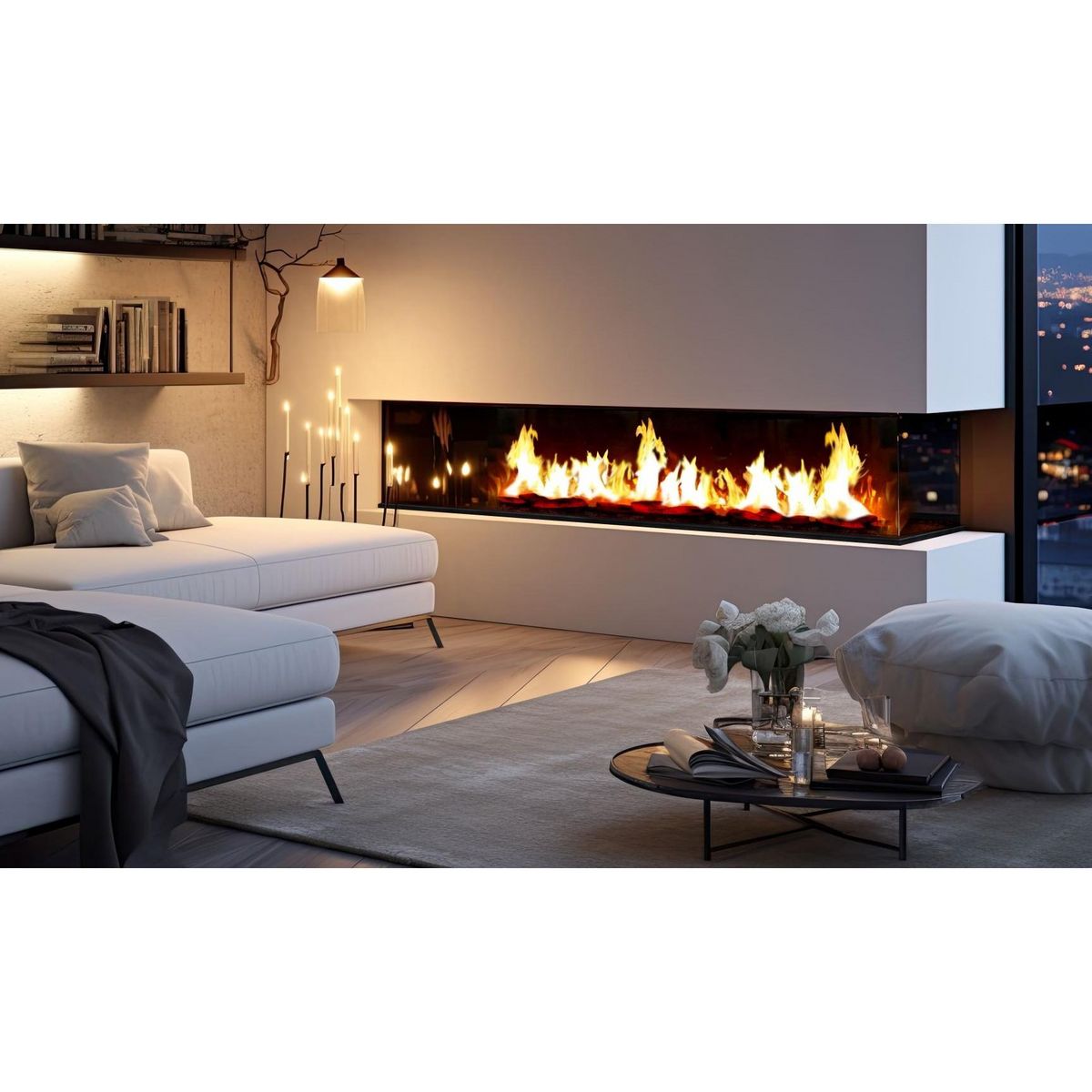 Chemin'arte Cheminée électrique encastrable 3d 152cm - 261 3d