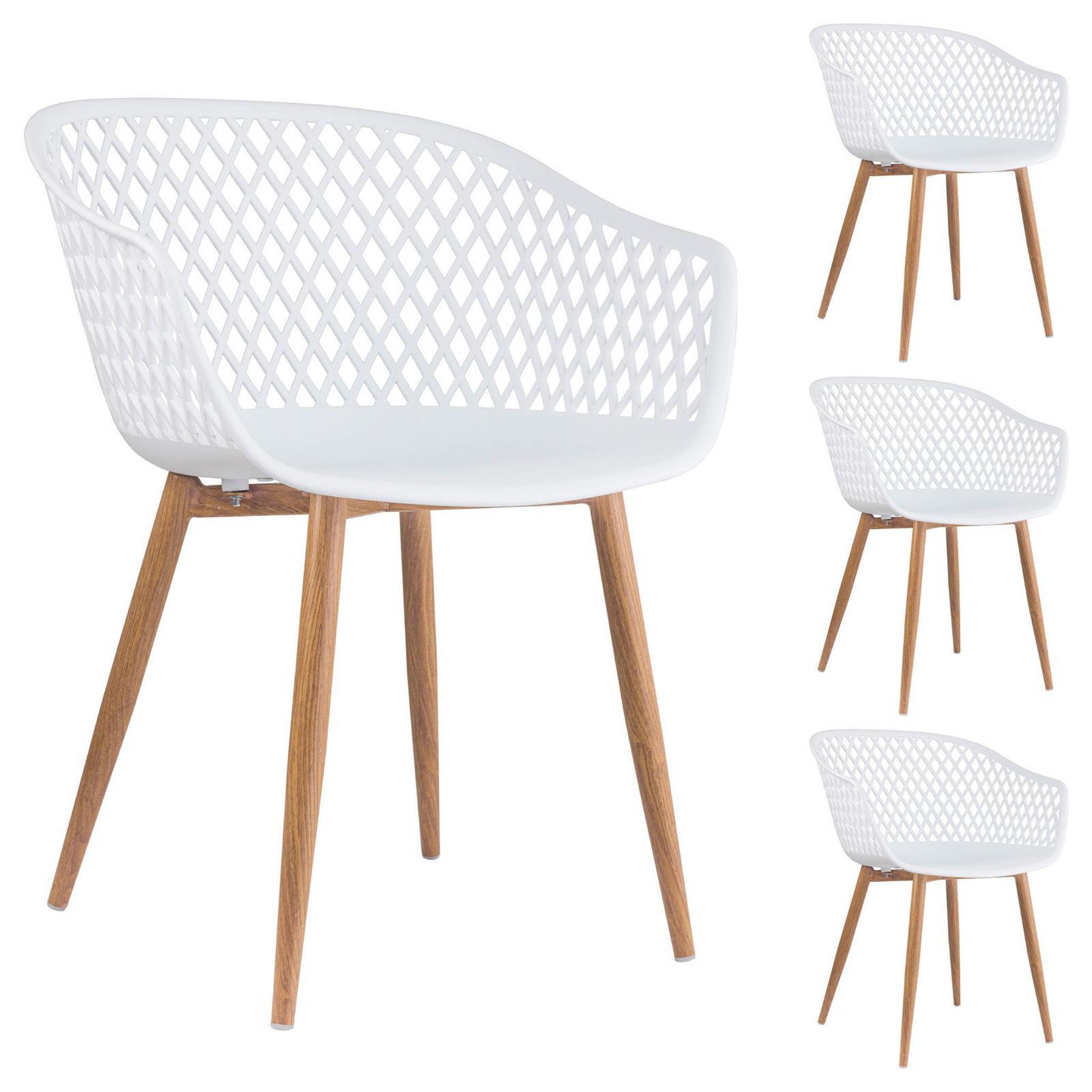 Voir la diapositive 1 : IDIMEX Lot de 4 chaises MADEIRA style scandinave, pieds en bois