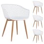 Voir la diapositive 1 : IDIMEX Lot de 4 chaises MADEIRA style scandinave, pieds en bois