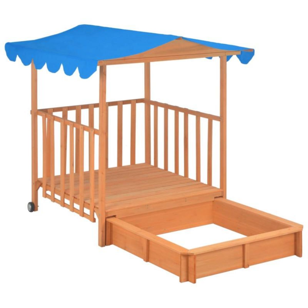 VIDAXL Maison de jeu d enfants et bac à sable Bois de sapin Bleu UV50