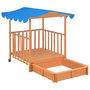 Voir la diapositive 5 : VIDAXL Maison de jeu d enfants et bac à sable Bois de sapin Bleu UV50