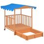 Voir la diapositive 5 : VIDAXL Maison de jeu d enfants et bac à sable Bois de sapin Bleu UV50
