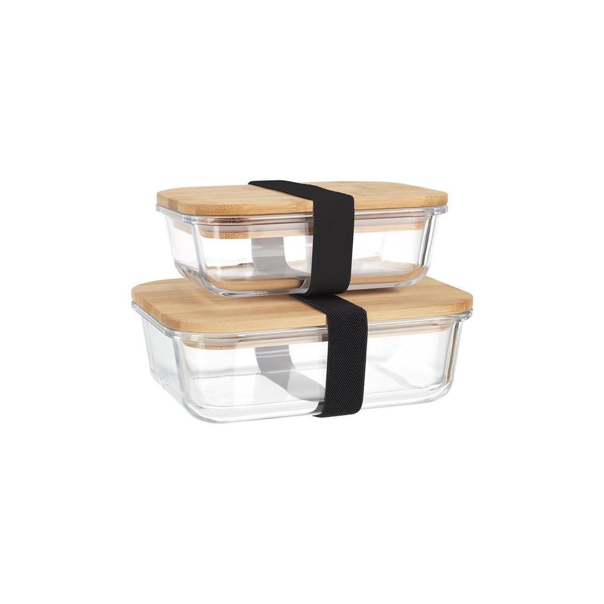 Voir la diapositive 1 : COOK CONCEPT Lot de 2 boîtes de conservation  bambou  0,9l transparent
