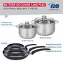 Voir la diapositive 2 : ELO Ensemble de 3 Poêles de cuisson 20, 28 et 32 cm et 2 faitouts 20 et 24 cm Elo Prima Brillant