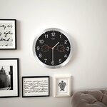 VIDAXL Horloge murale a quartz Hygrometre et thermometre 30 cm Noir