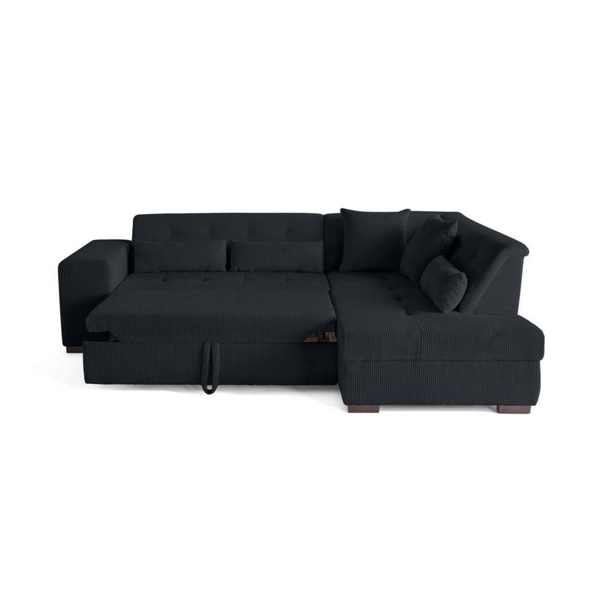 LISA DESIGN Vermont - canapé d'angle droit - 5 places - convertible - en velours côtelé