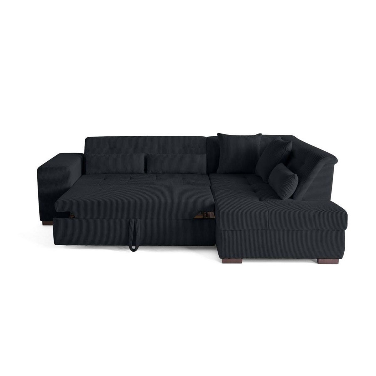 LISA DESIGN Vermont - canapé d'angle droit - 5 places - convertible - en velours côtelé