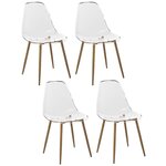 TOILINUX Lot de 4 Chaises Thao en polycarbonate - Transparent et Beige