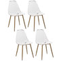 Voir la diapositive 1 : TOILINUX Lot de 4 Chaises Thao en polycarbonate - Transparent et Beige