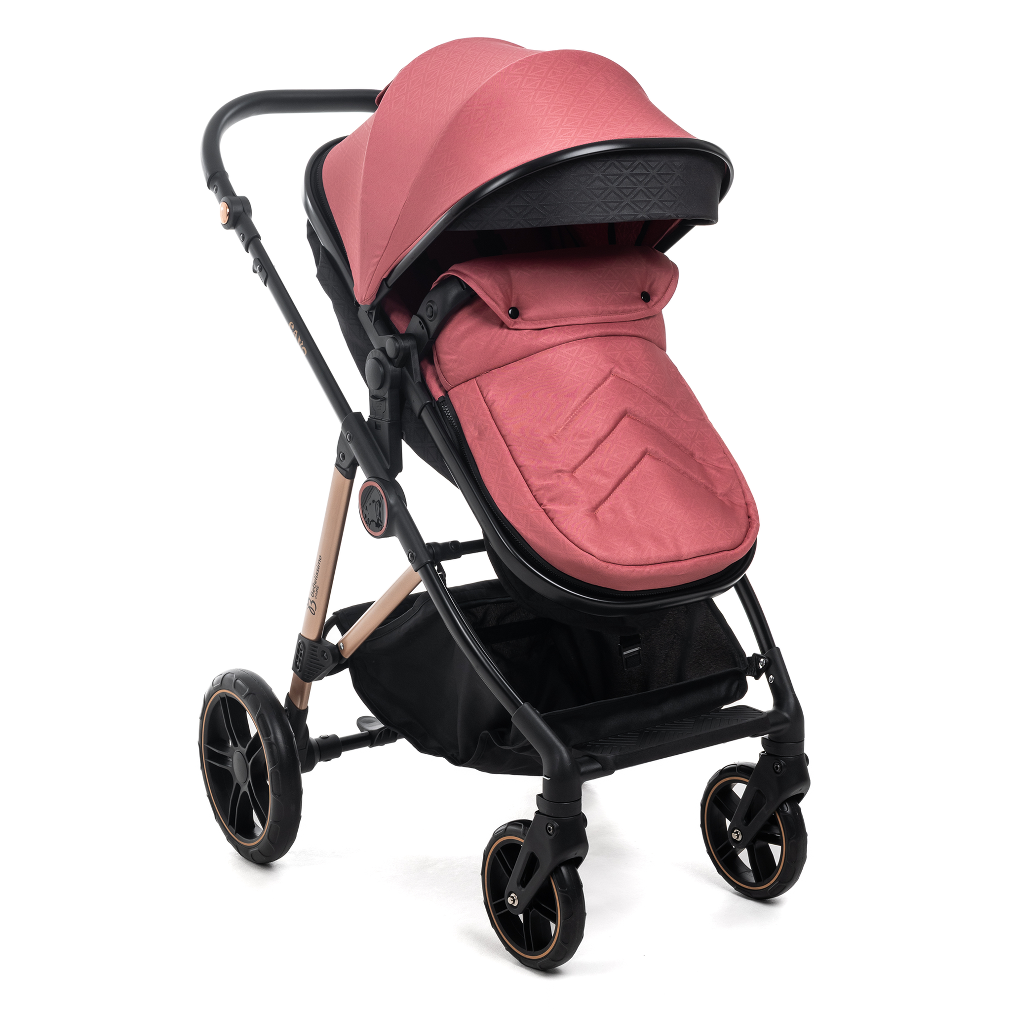 Voir la diapositive 3 : BEBELISSIMO Poussette combinée trio 3 en 1 - siège auto 0+ CAVO – nacelle – dès la naissance – jusqu'à 22kg - bordeaux