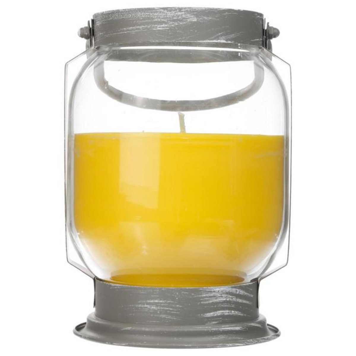 COMPTOIR DE LA BOUGIE Bougie Lanterne  Citronelle  20cm Argent