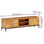 Voir la diapositive 6 : VIDAXL Meuble TV Bois de manguier massif 140 x 30 x 40 cm