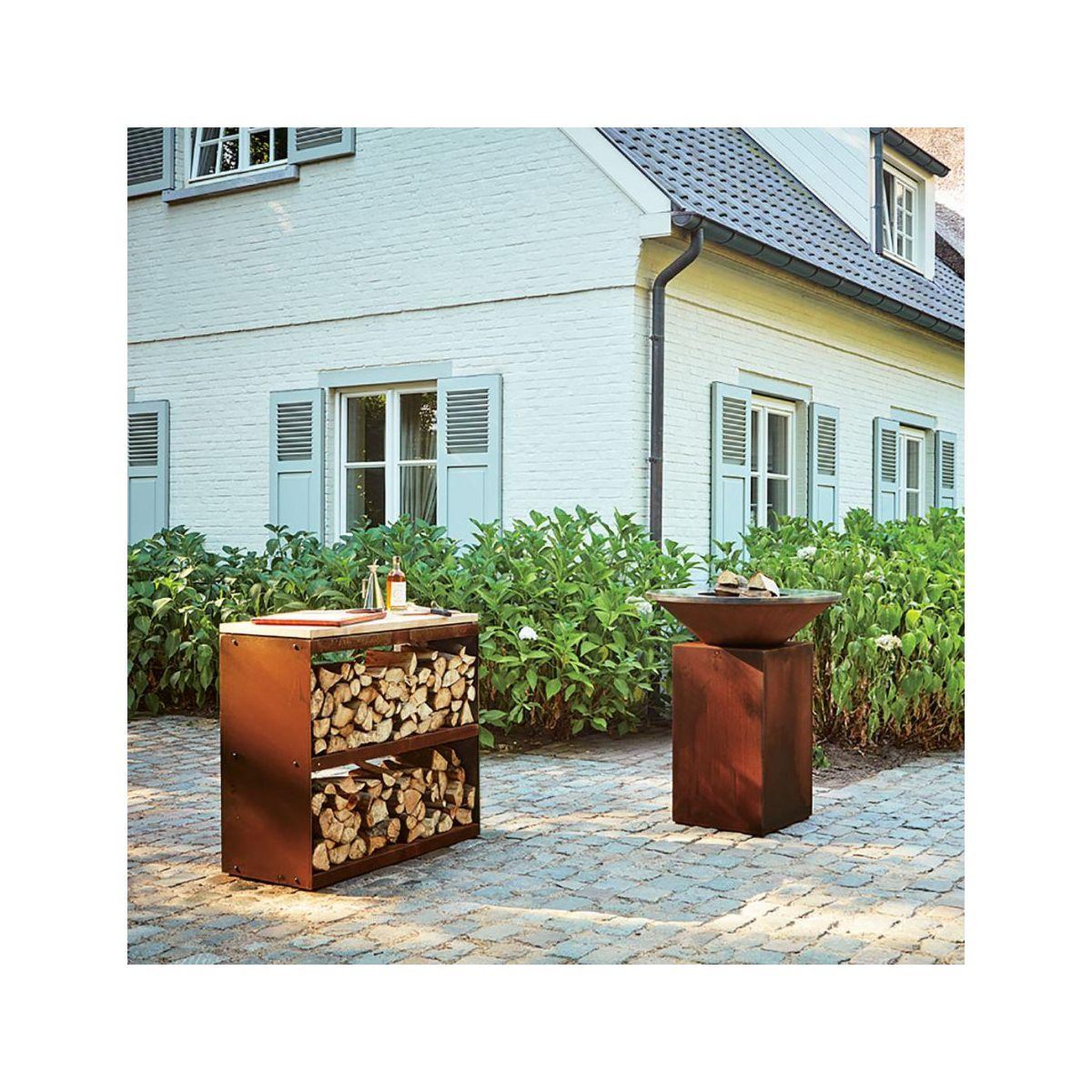 Voir la diapositive 2 : OFYR Ustensile barbecue bois corten 100