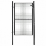 ID MARKET Portillon de jardin 105 x 150 cm en acier gris anthracite avec serrure et poignée