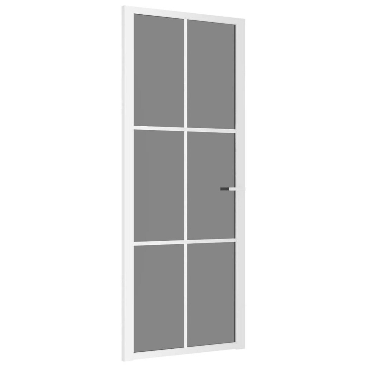 VIDAXL Porte interieure 83x201,5 cm Blanc Verre ESG et aluminium