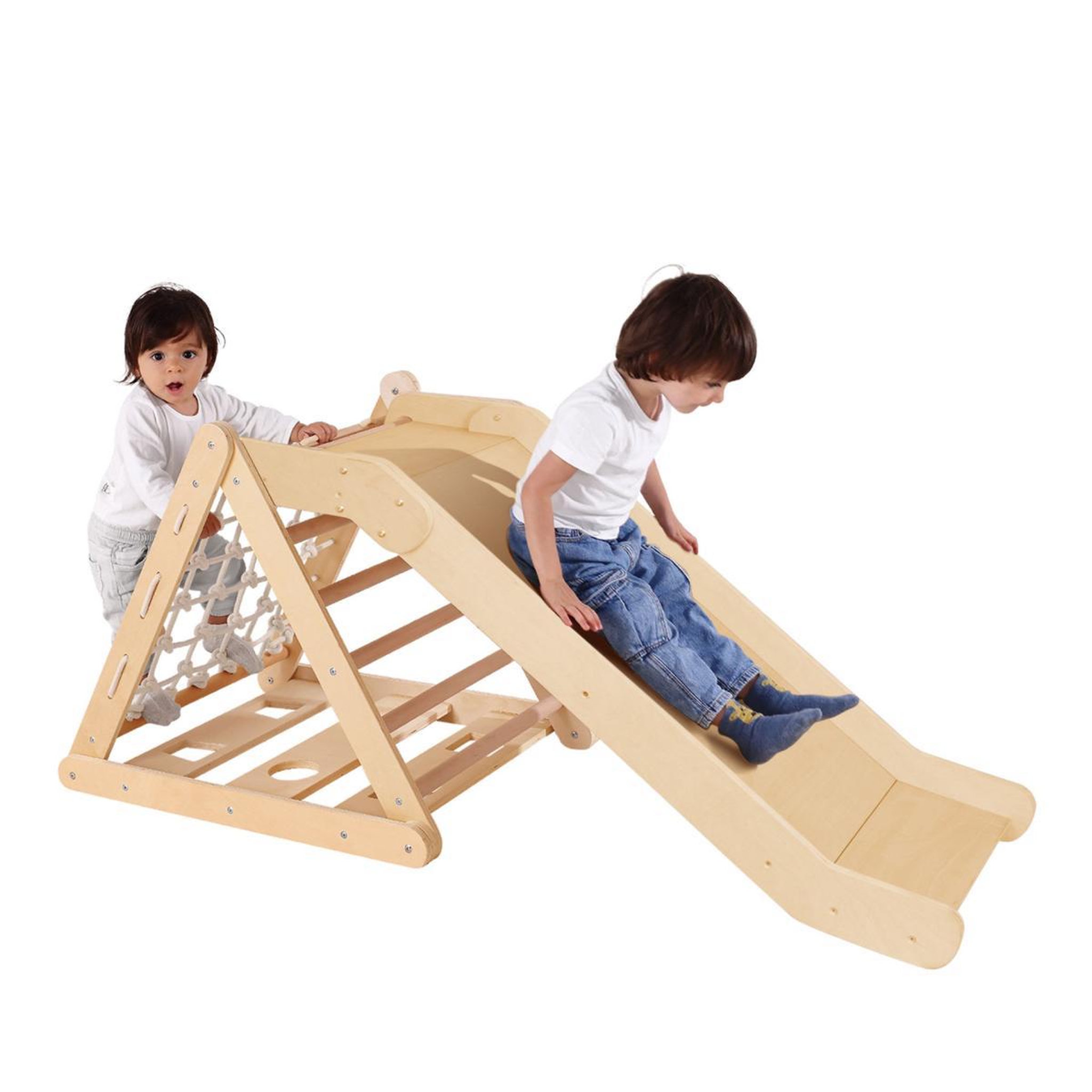 Voir la diapositive 5 : Axi House Triangle + toboggan Sammie 2-en-1 naturel
