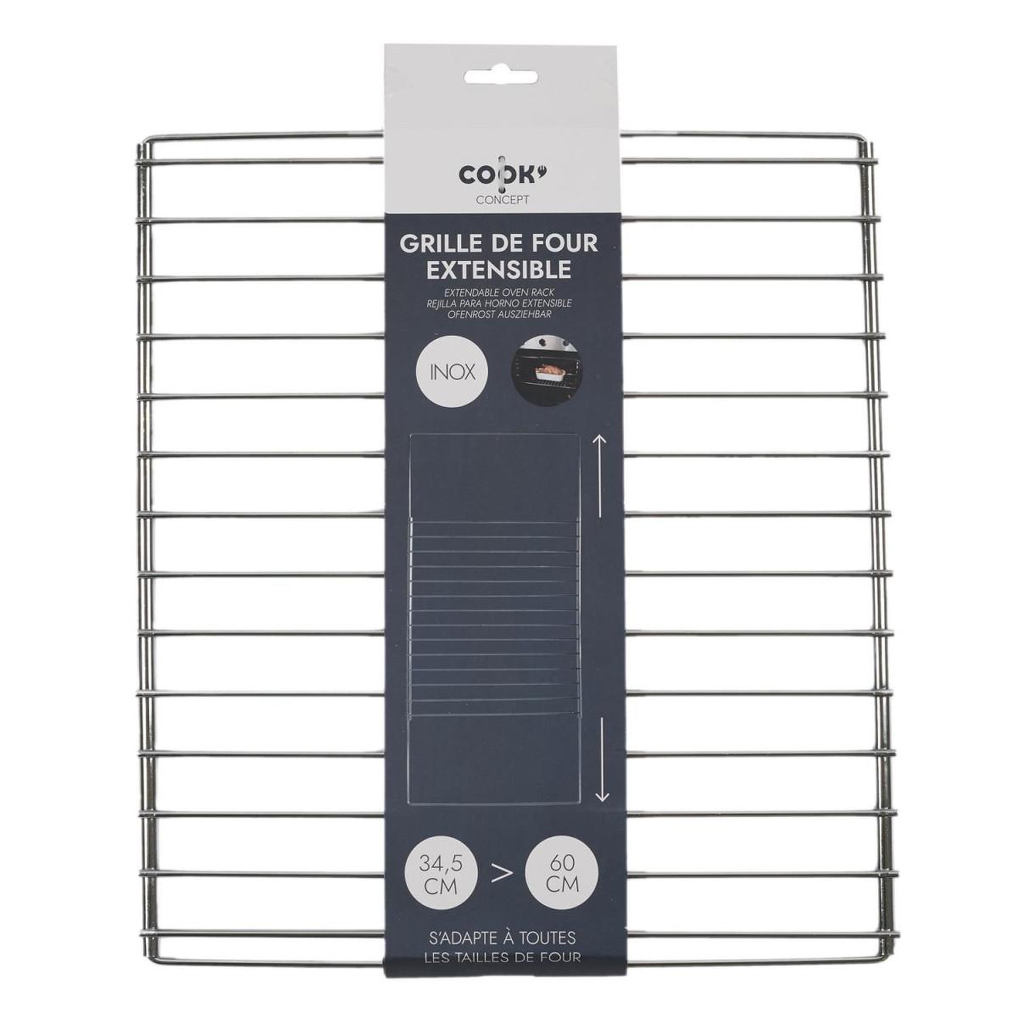 Voir la diapositive 3 : COOK CONCEPT Grille de four extensible  zila  60cm argent