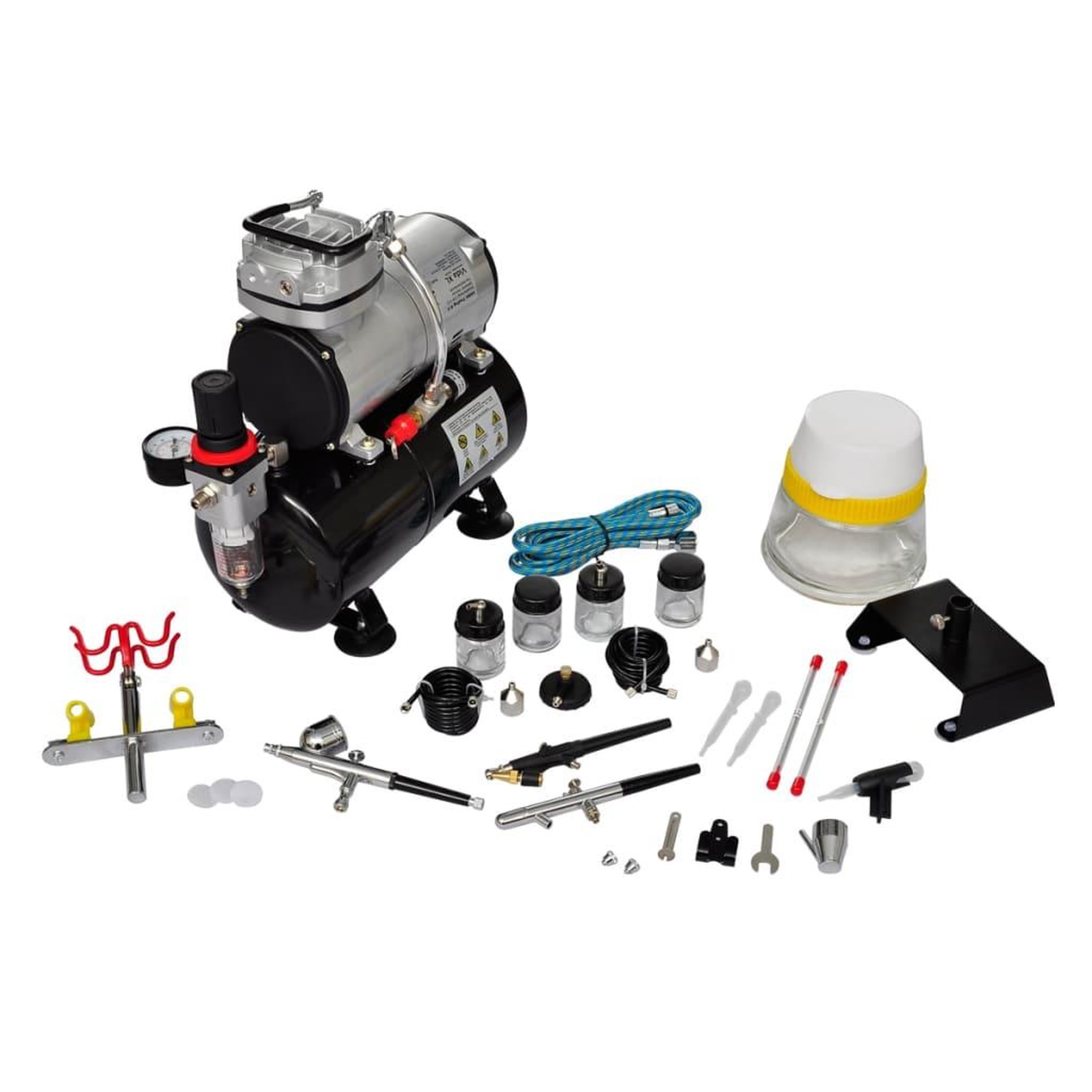 Voir la diapositive 2 : VIDAXL Kit de compresseur d'aerographe avec 3 pistolets