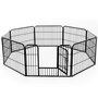HOMCOM Luxe parc enclos modulable acier 8 panneaux et 1 porte pour chiens  80L x 60H cm noir