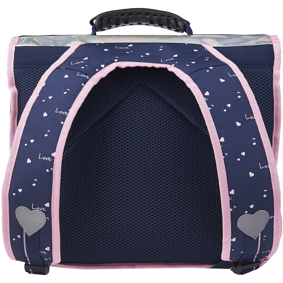 Love Love Cartable 38 cm CP/CE1/CE2 bleu et argent 