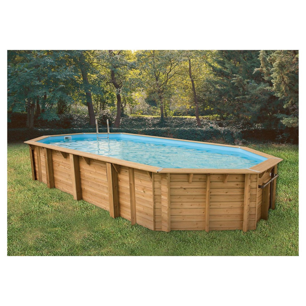 UBBINK Piscine bois Océa  470X860 - H130cm - Liner Bleu 