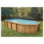 Voir la diapositive 2 : UBBINK Piscine bois Océa  470X860 - H130cm - Liner Bleu 