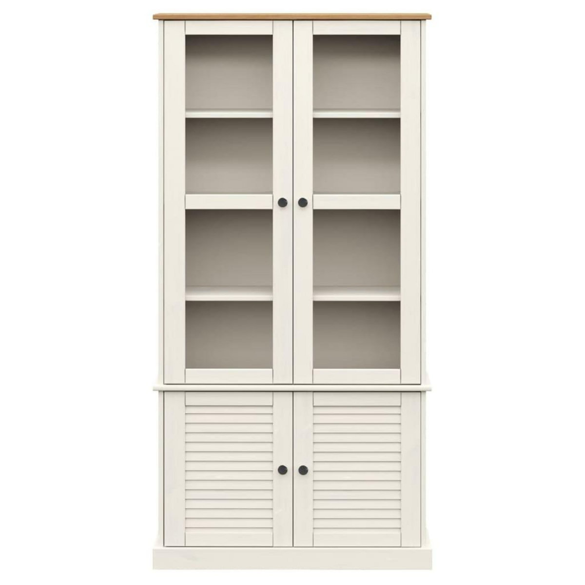 VIDAXL Vitrine en verre VIGO blanc 85x35x170 cm bois massif de pin