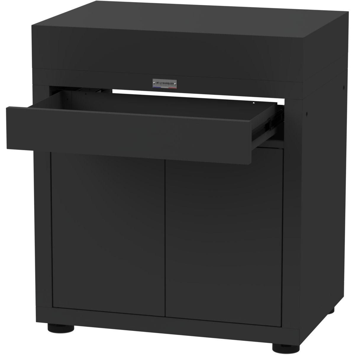 Le marquier Meuble de cuisine extérieure avec tiroir 80x55cm noir