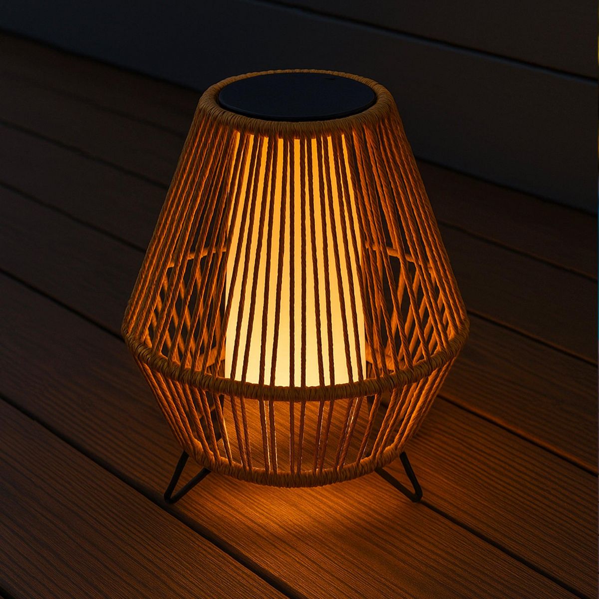 Lumisky Lanterne solaire SALOMEA Beige Rotin 27x27x H40cm