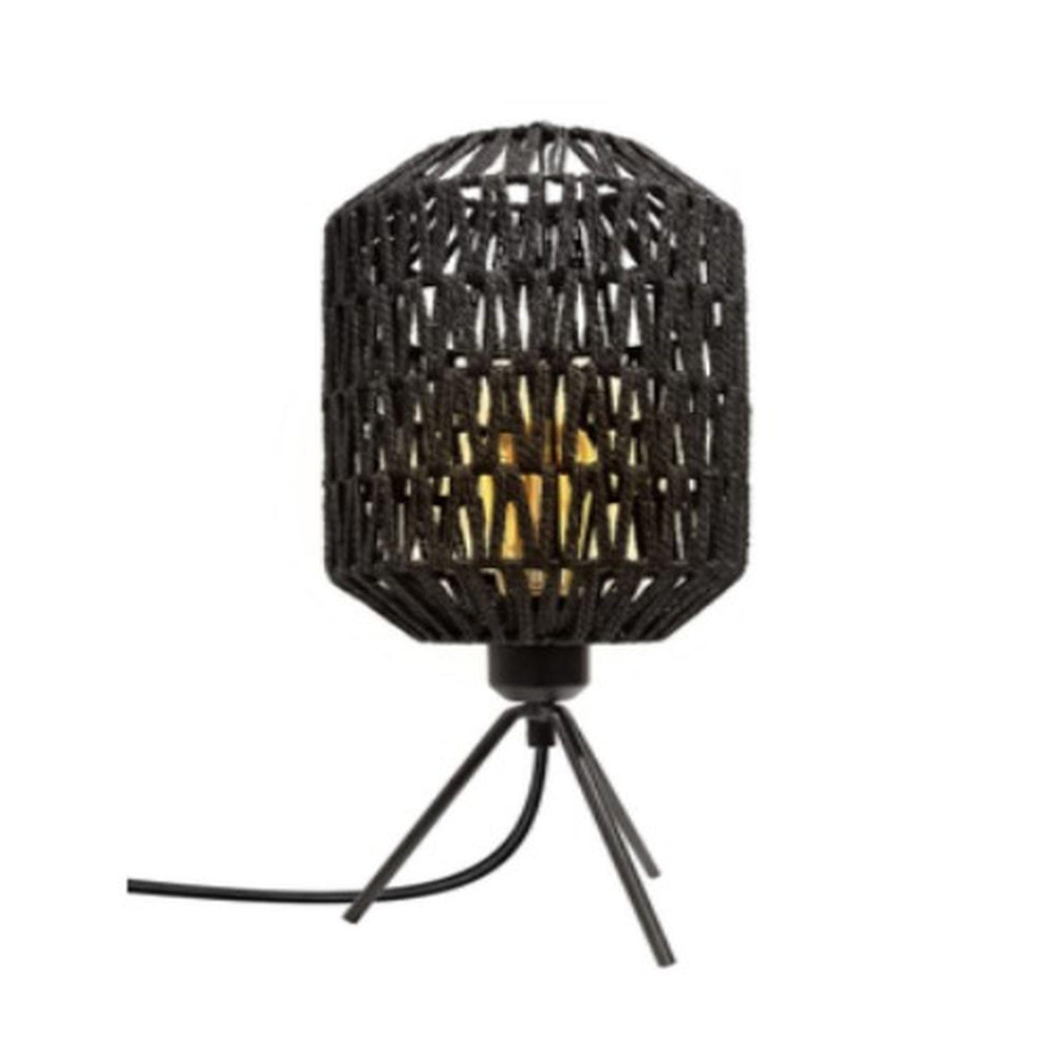 The Home Deco Factory Lampe à poser design effet corde roméo - h. 42 cm - noir