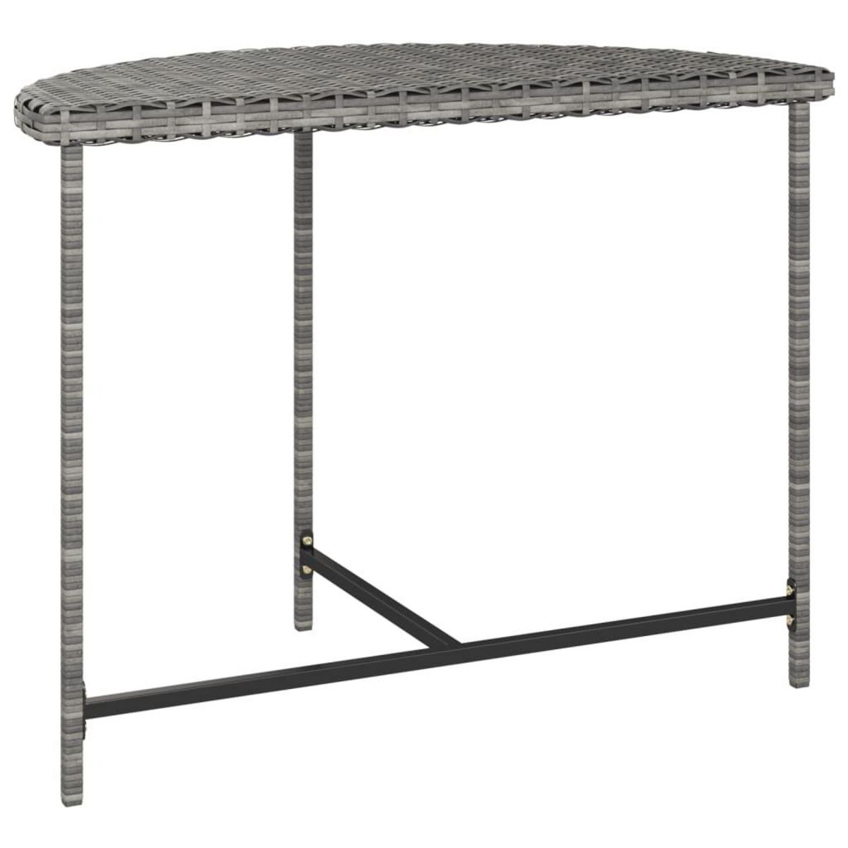 VIDAXL Table de jardin Gris 100x50x75 cm Resine tressee