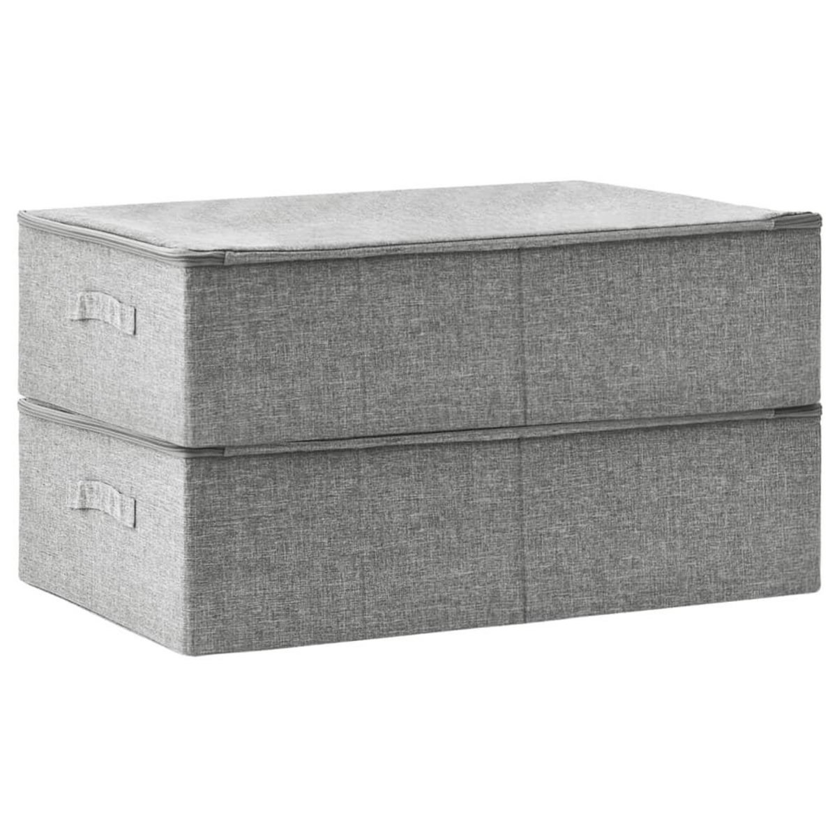 VIDAXL Boîtes de rangement 2 pcs Tissu 70x40x18 cm Gris