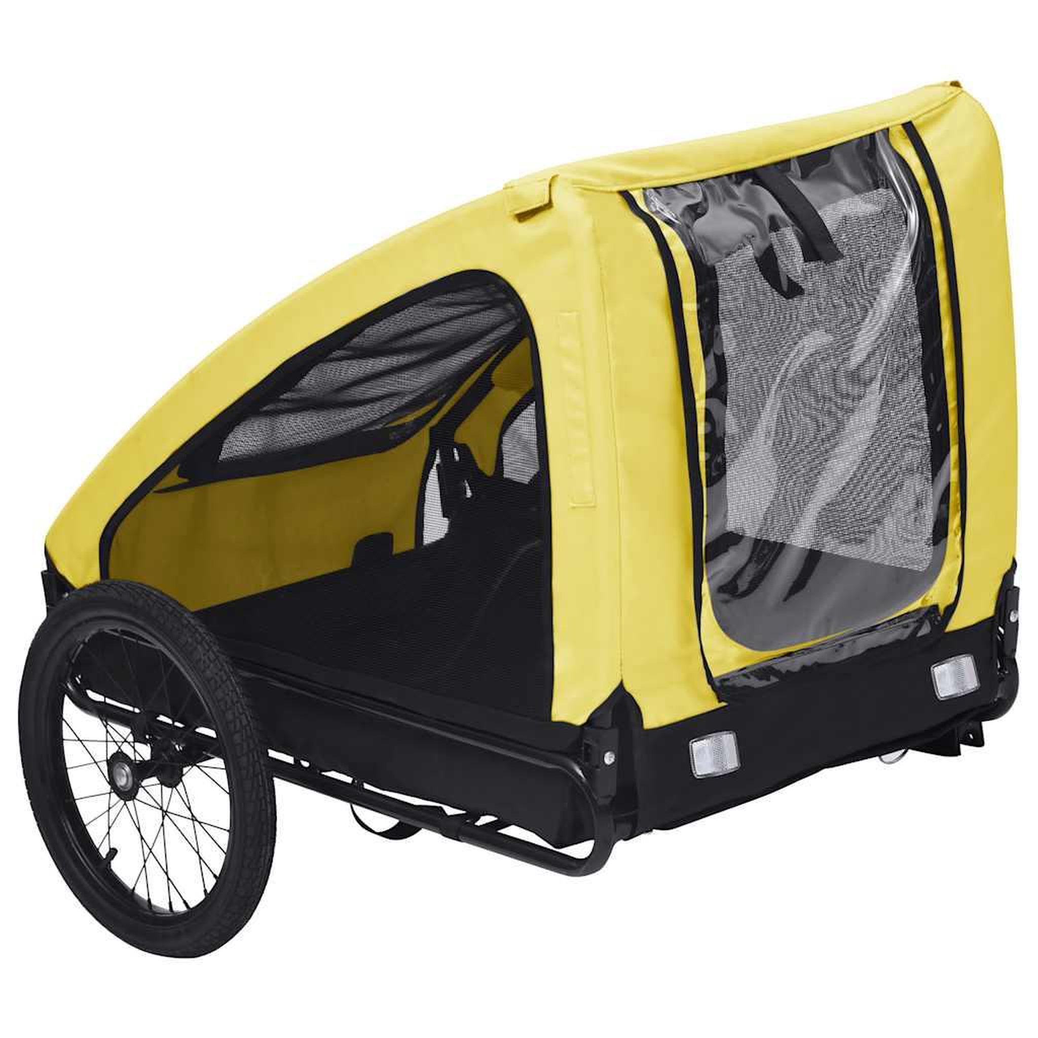 Voir la diapositive 5 : VIDAXL Remorque de velo pour animaux de compagnie jaune et noir