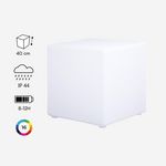 SWEEEK Cube lumineux LED 40cm 16 couleurs résistant à l'eau rechargeable, avec télécommande. Coloris disponibles : Multicolore