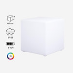 SWEEEK Cube lumineux LED 40cm 16 couleurs résistant à l'eau rechargeable, avec télécommande. Coloris disponibles : Multicolore
